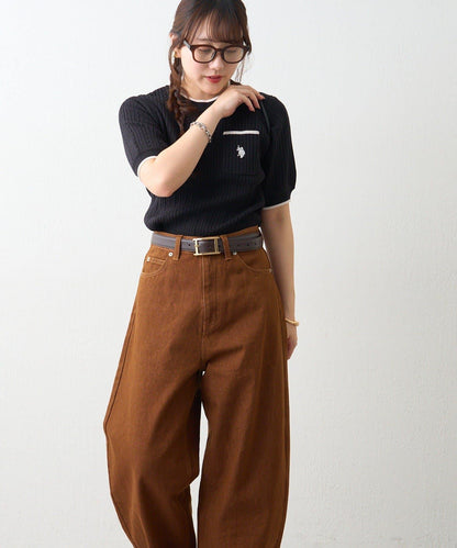 U.S.POLOASSN. 麻花紋口袋設計針織套頭衫