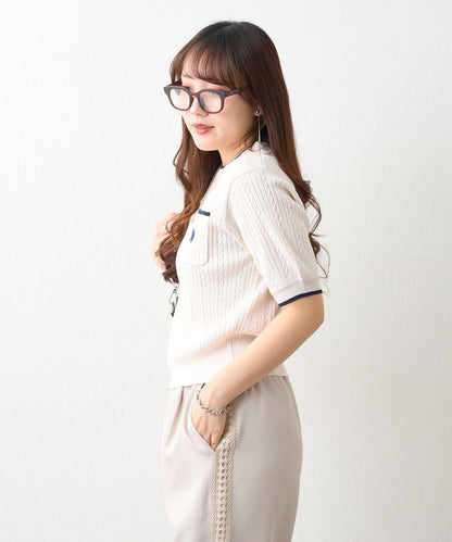 U.S.POLOASSN. 麻花紋口袋設計針織套頭衫