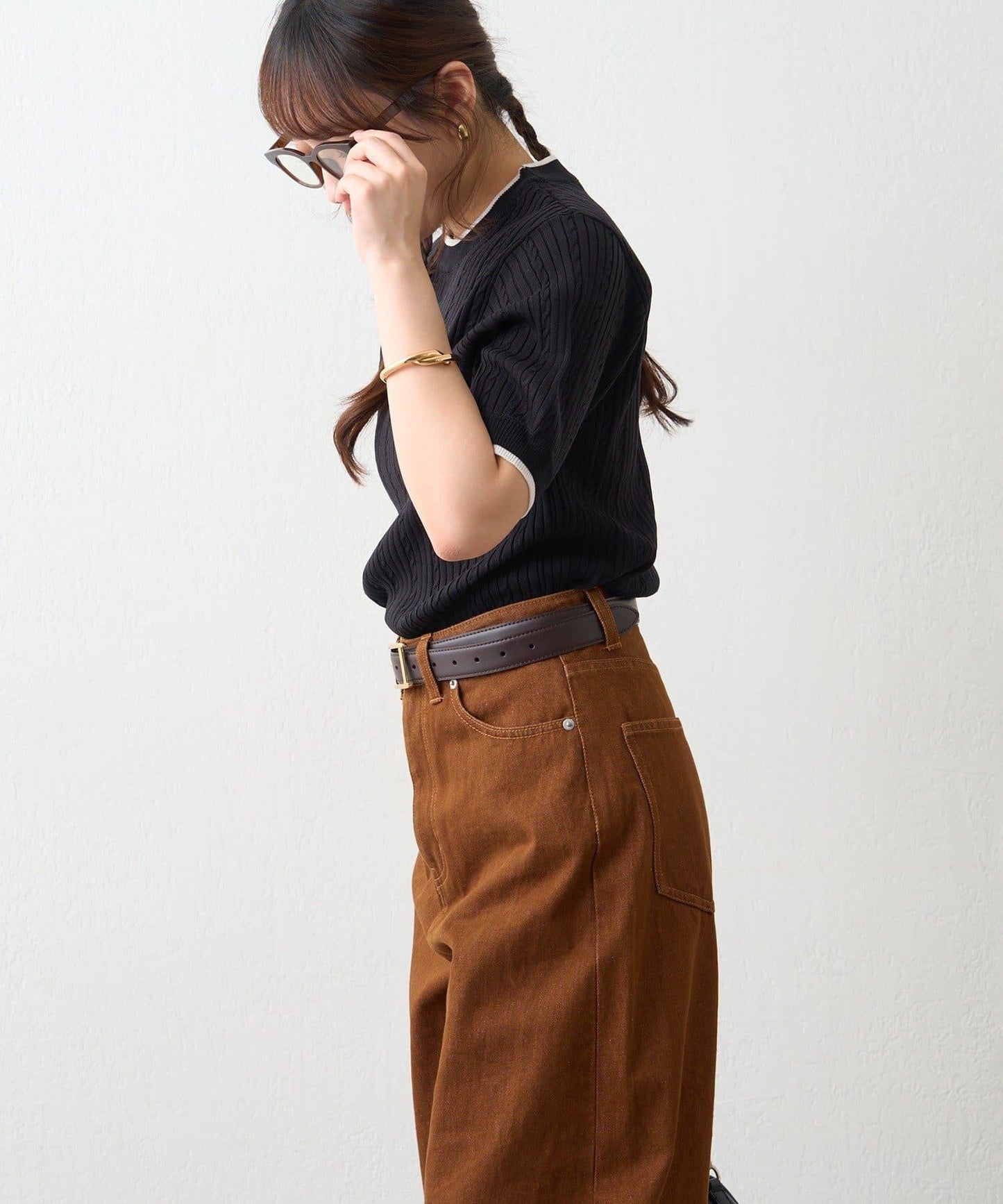 U.S.POLOASSN. 麻花紋口袋設計針織套頭衫