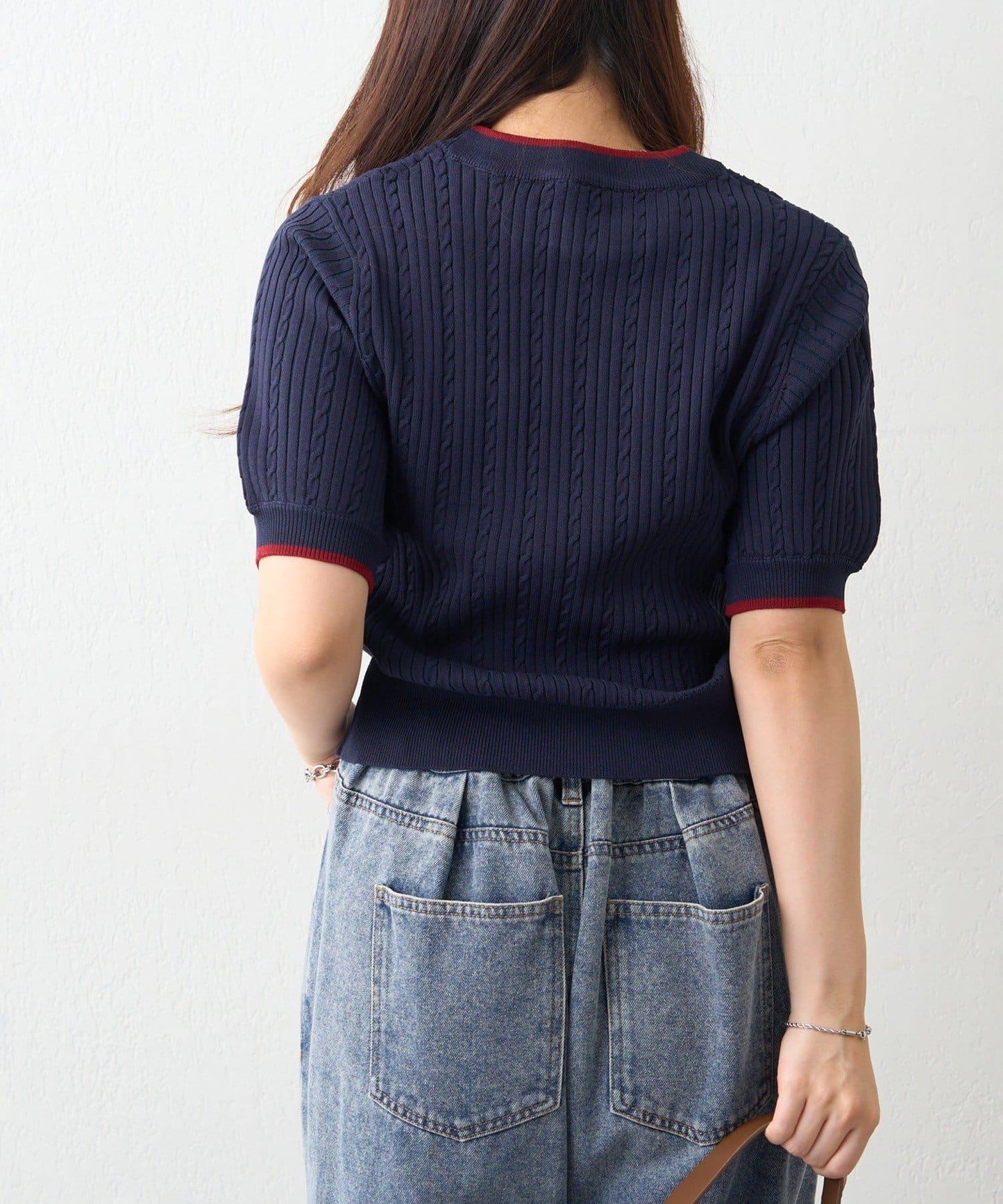 U.S.POLOASSN. 麻花紋口袋設計針織套頭衫