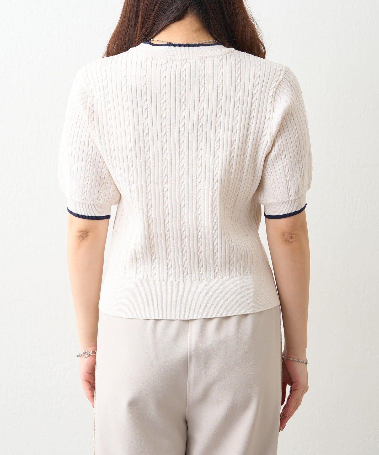 U.S.POLOASSN. 麻花紋口袋設計針織套頭衫