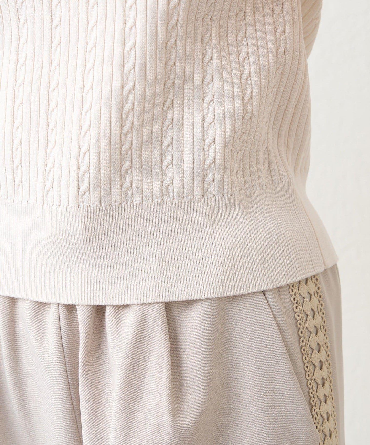 U.S.POLOASSN. 麻花紋口袋設計針織套頭衫