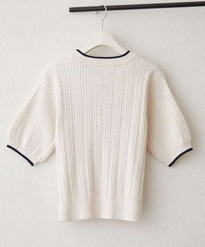 U.S.POLOASSN. 麻花紋口袋設計針織套頭衫