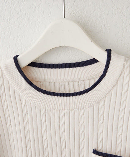 U.S.POLOASSN. 麻花紋口袋設計針織套頭衫