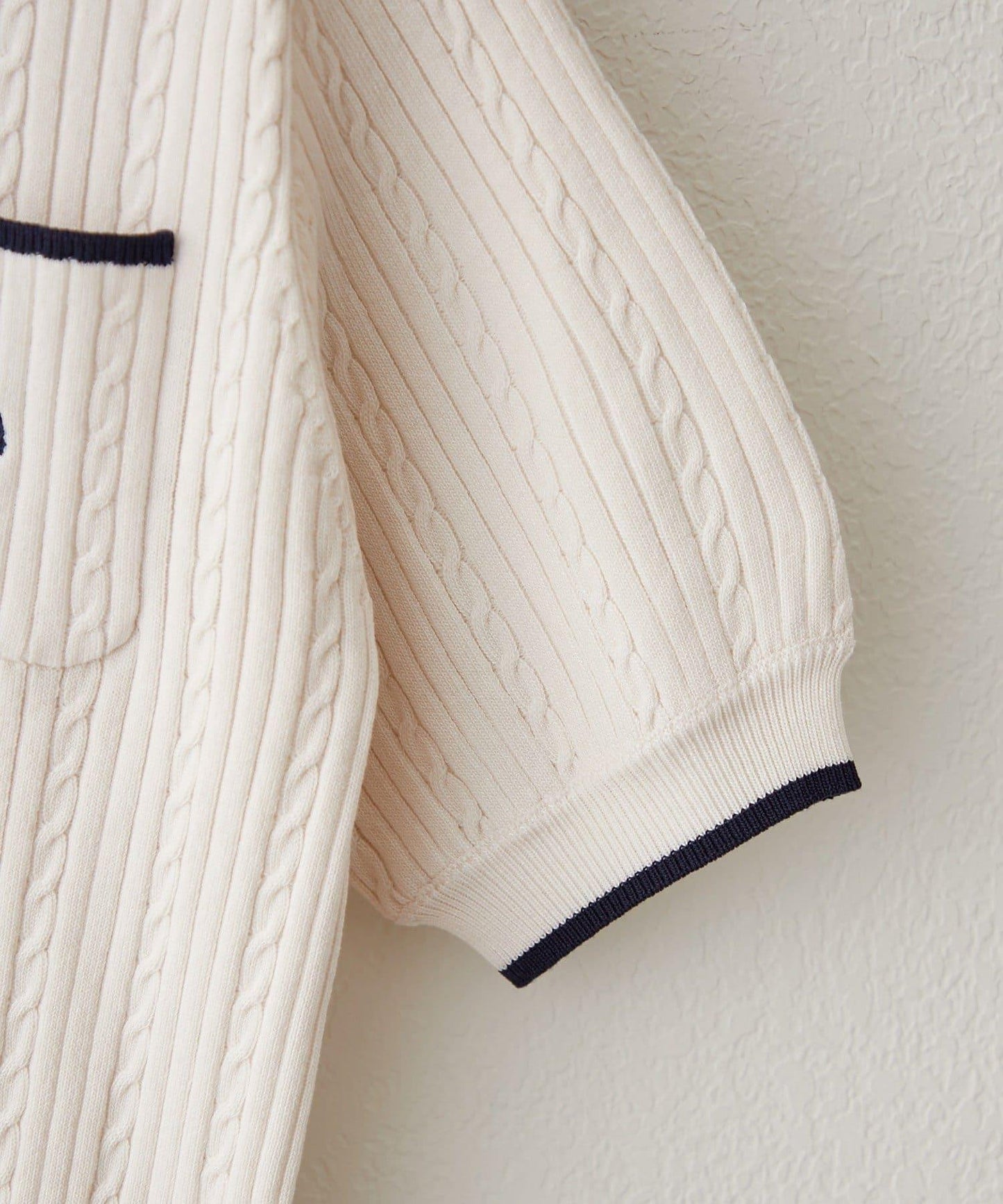 U.S.POLOASSN. 麻花紋口袋設計針織套頭衫