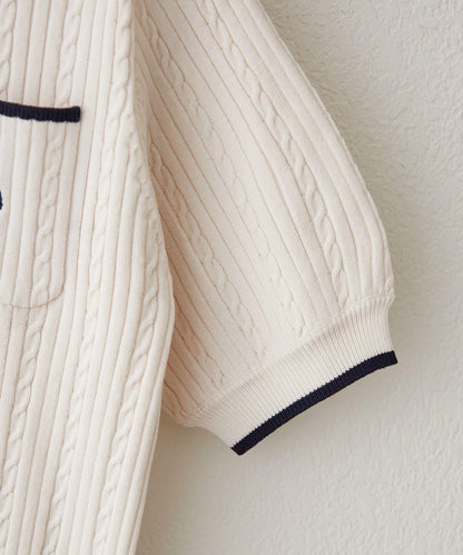 U.S.POLOASSN. 麻花紋口袋設計針織套頭衫