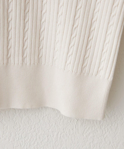 U.S.POLOASSN. 麻花紋口袋設計針織套頭衫