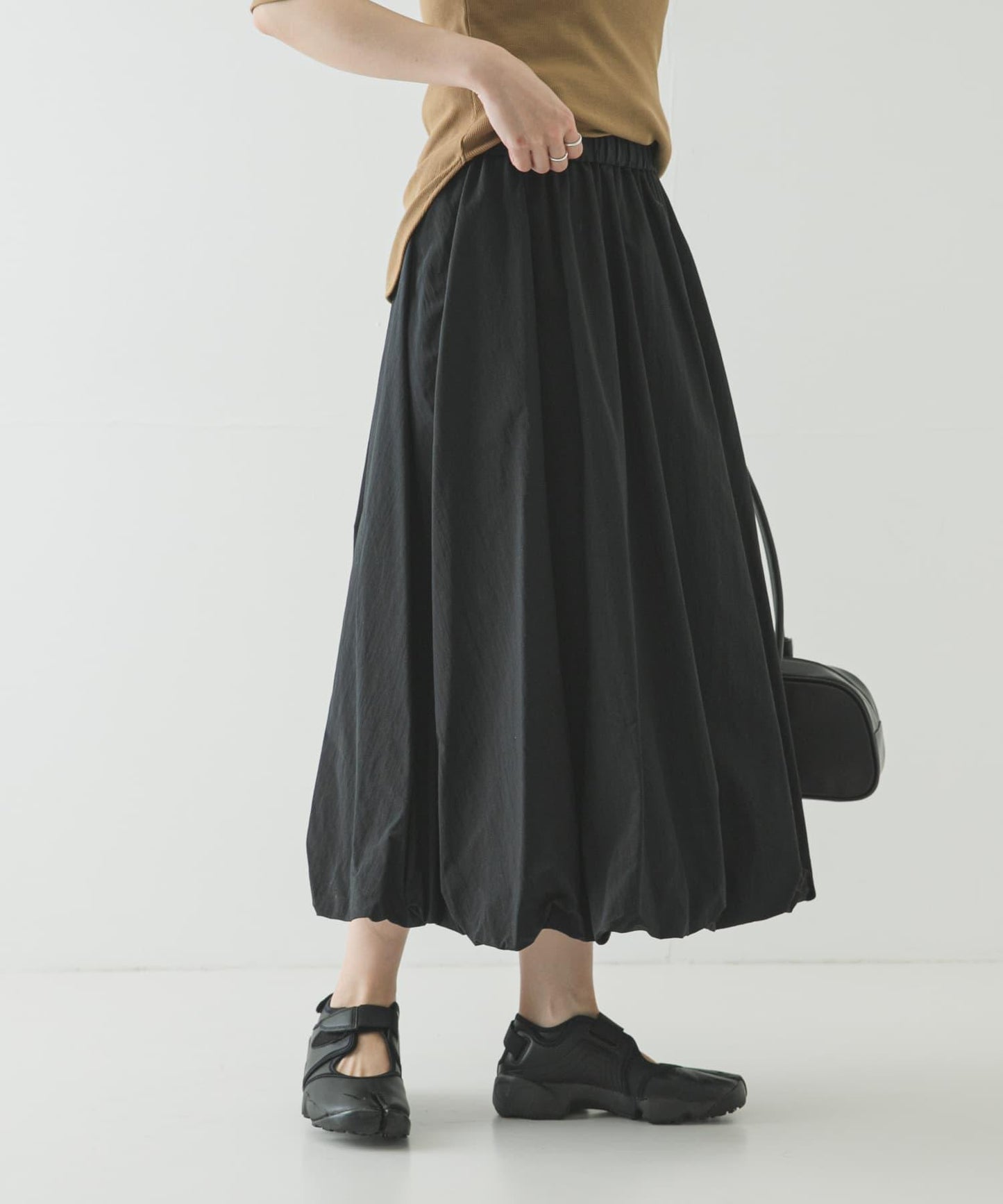 氣球廓形褶皺半身裙