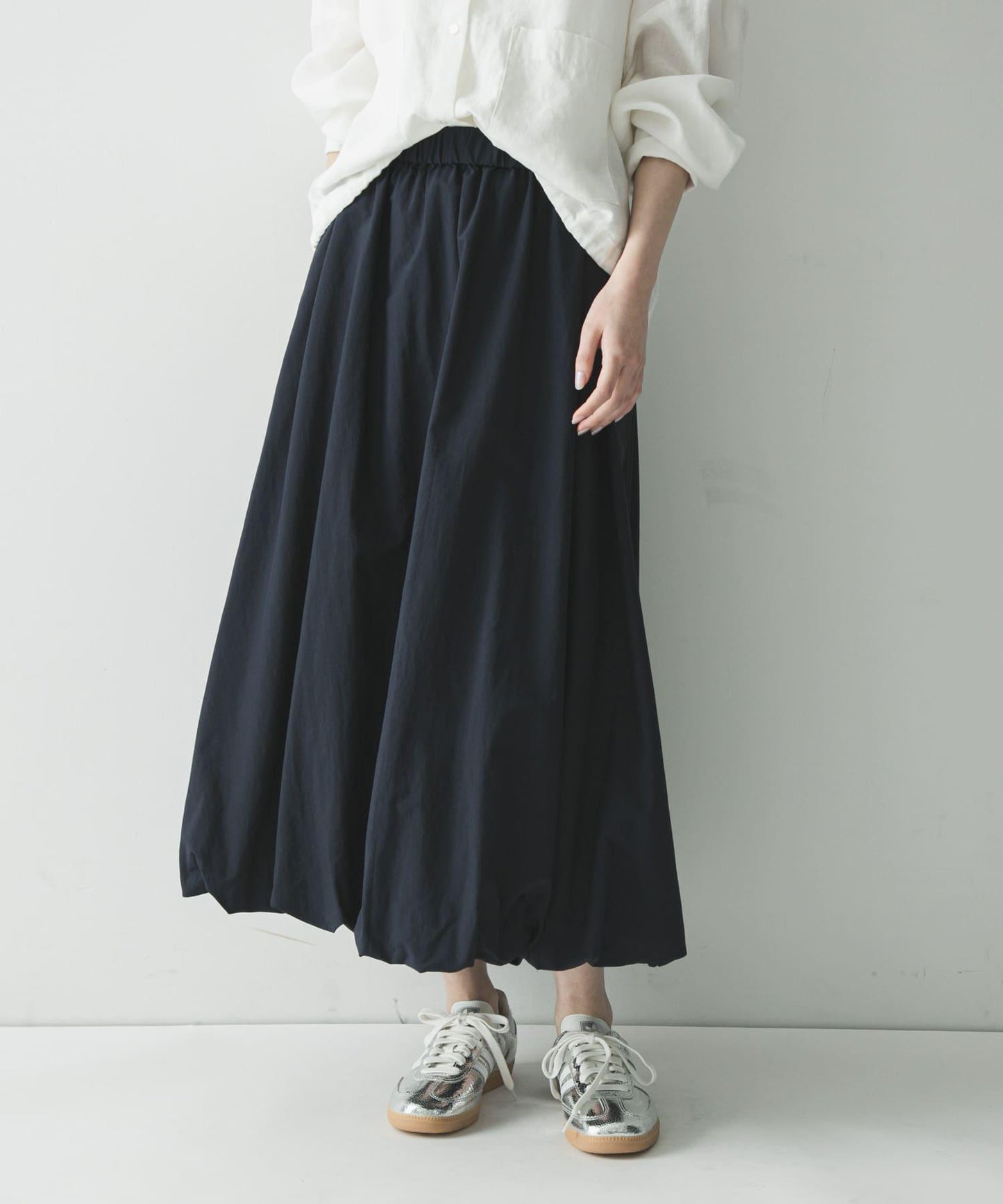 氣球廓形褶皺半身裙