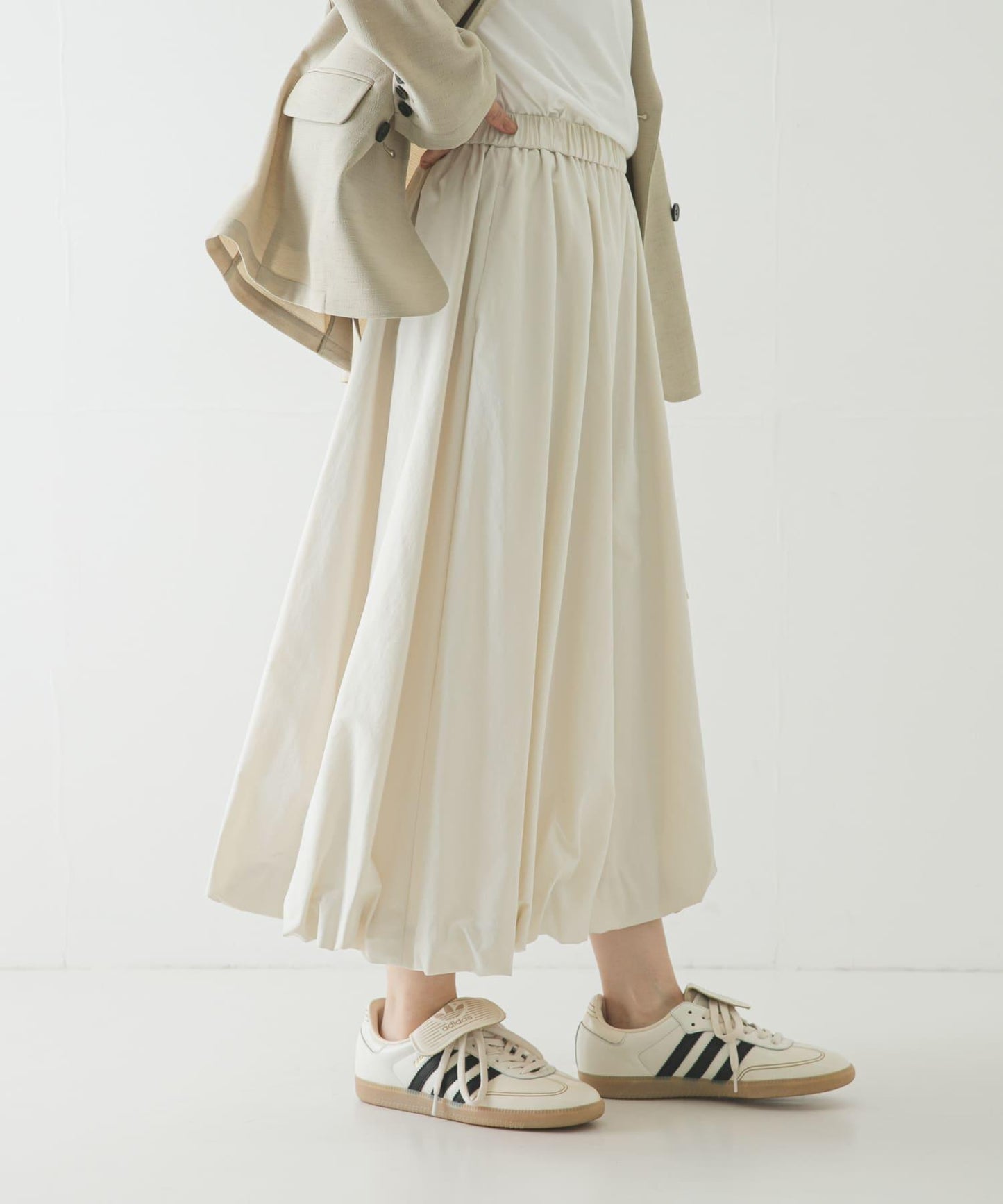 氣球廓形褶皺半身裙