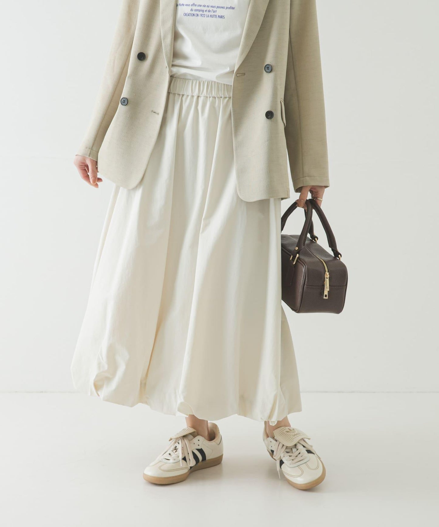 氣球廓形褶皺半身裙