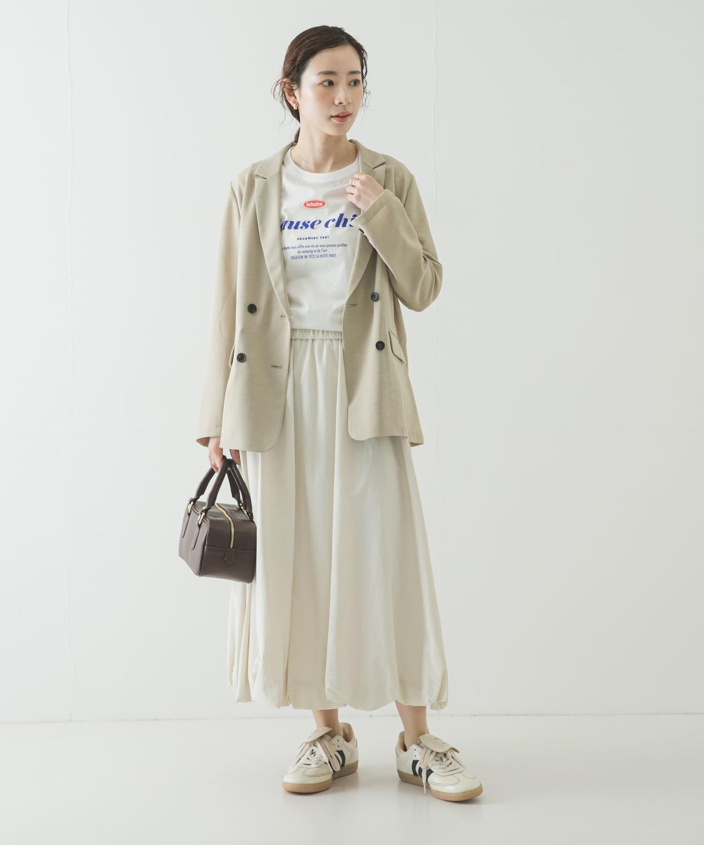 氣球廓形褶皺半身裙