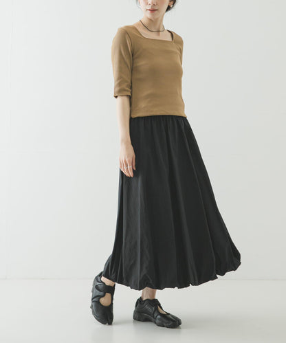 氣球廓形褶皺半身裙