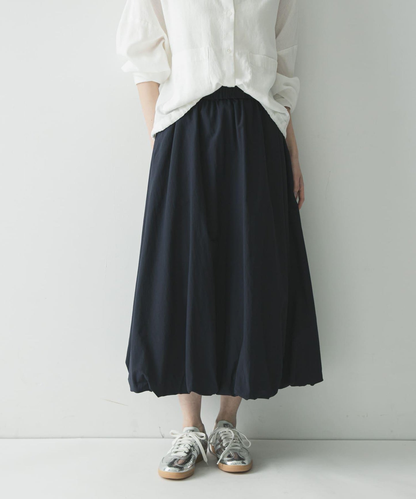 氣球廓形褶皺半身裙