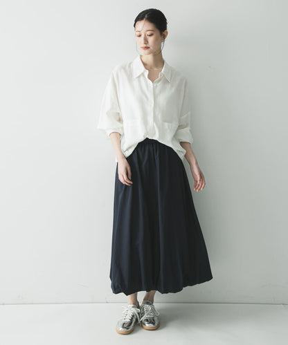 氣球廓形褶皺半身裙