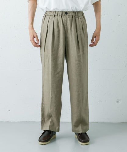 LINEN WIDE EASY PANTS