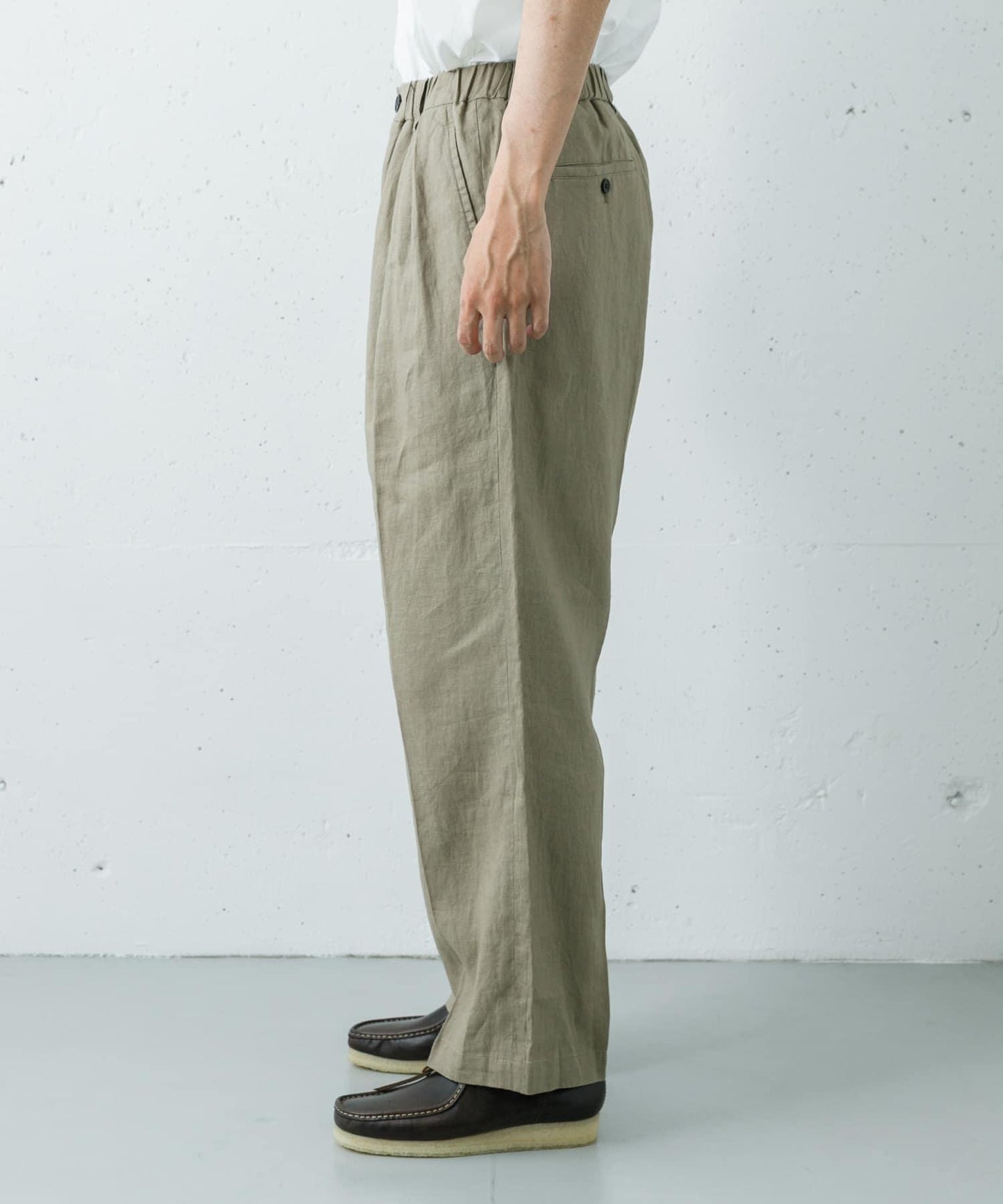 LINEN WIDE EASY PANTS