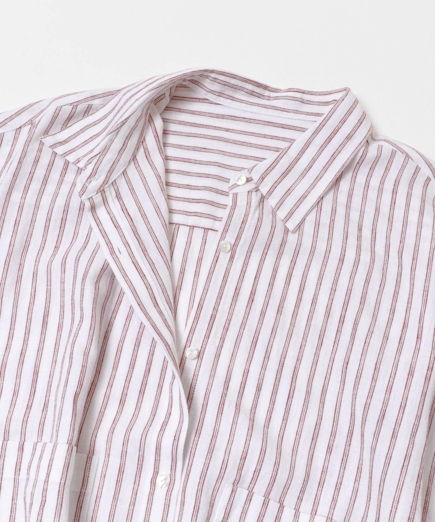 亞麻人造絲寬鬆短款襯衫