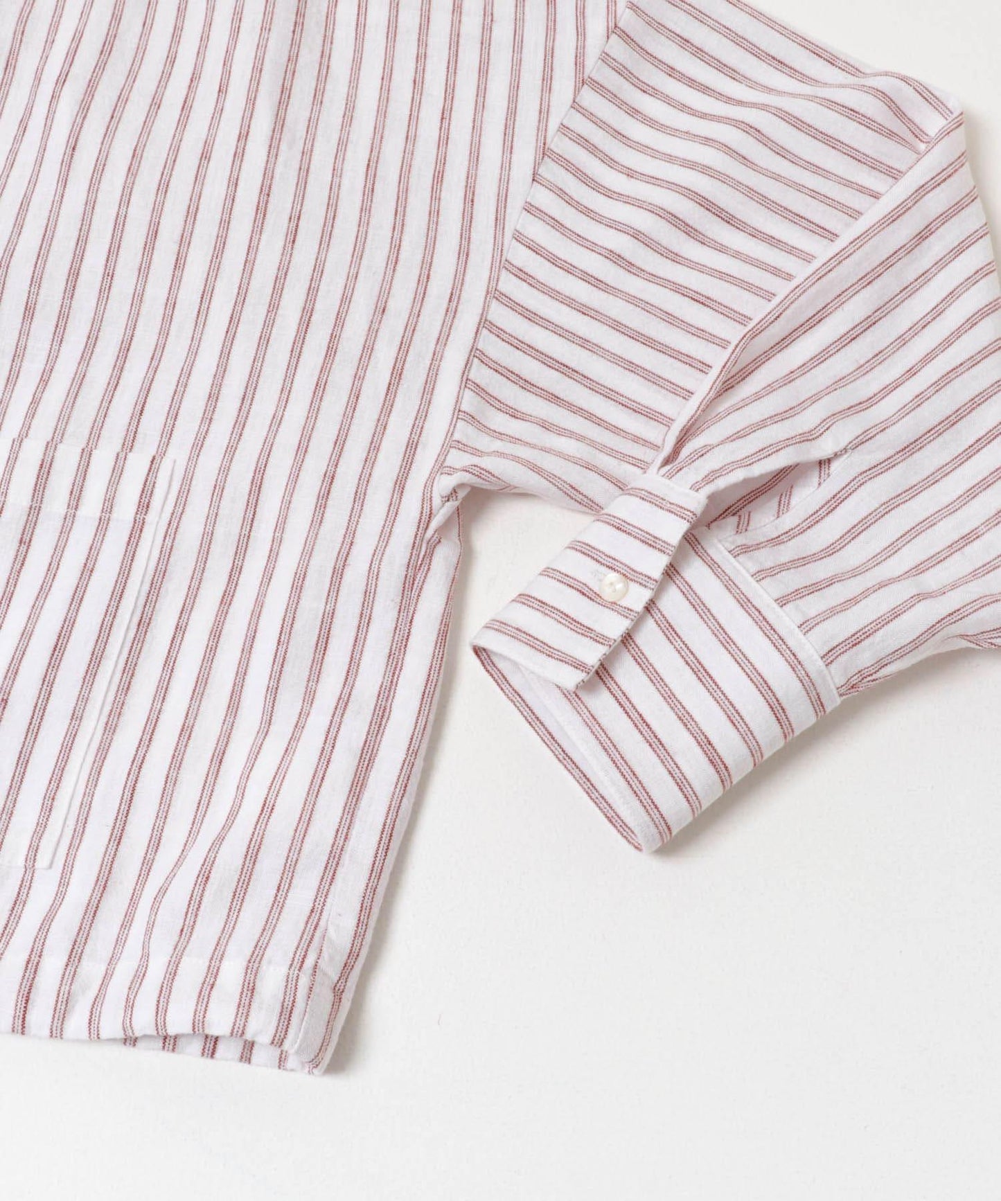 亞麻人造絲寬鬆短款襯衫