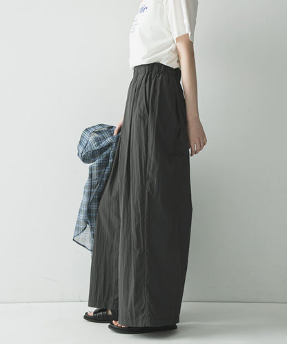 UR TECH 抽褶寬鬆 彈力面料 闊腿褲