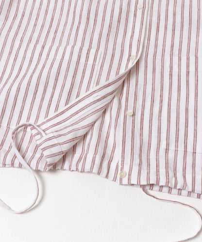 亞麻人造絲寬鬆短款襯衫