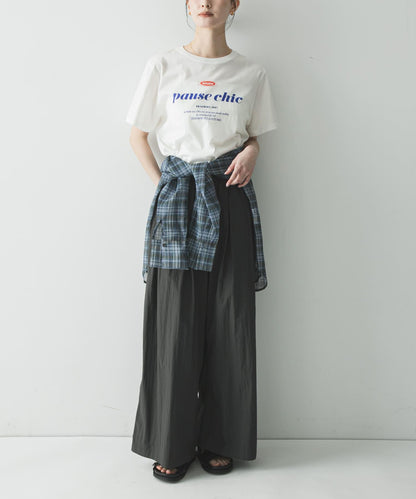 UR TECH 抽褶寬鬆 彈力面料 闊腿褲