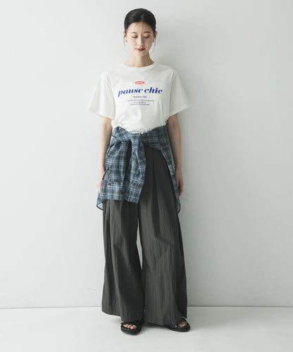 UR TECH 抽褶寬鬆 彈力面料 闊腿褲