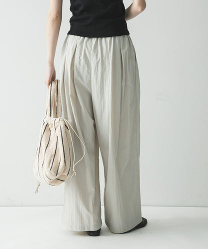 UR TECH 抽褶寬鬆 彈力面料 闊腿褲