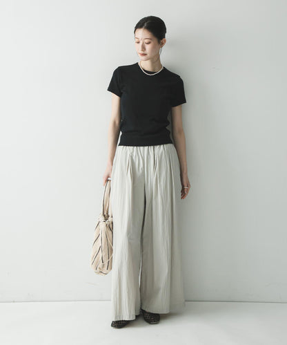 UR TECH 抽褶寬鬆 彈力面料 闊腿褲