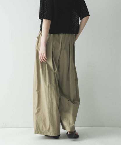 UR TECH 抽褶寬鬆 彈力面料 闊腿褲