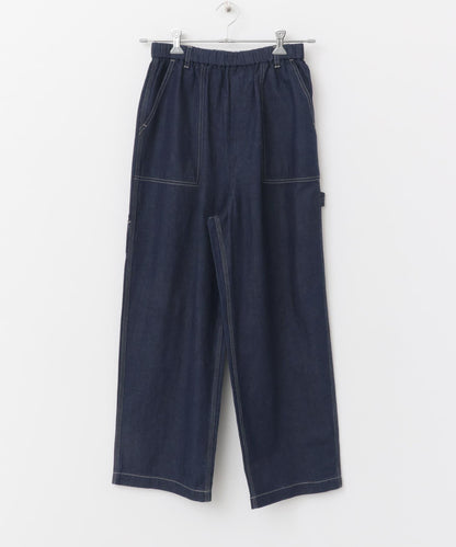 棉麻牛仔工裝褲