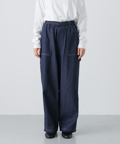 棉麻牛仔工裝褲