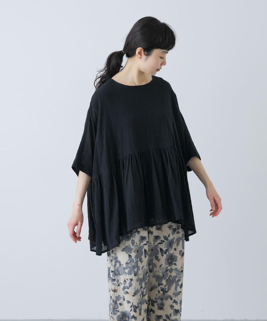 棉質褶皺抽褶設計襯衫