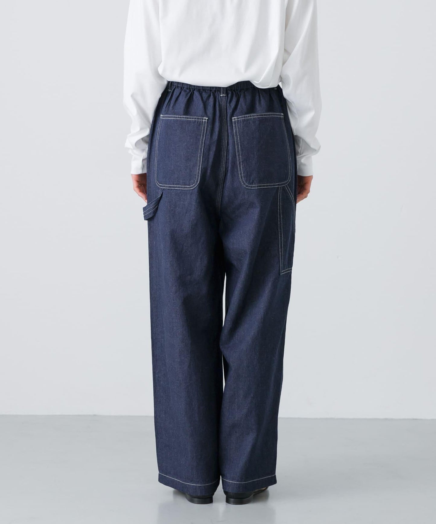 棉麻牛仔工裝褲