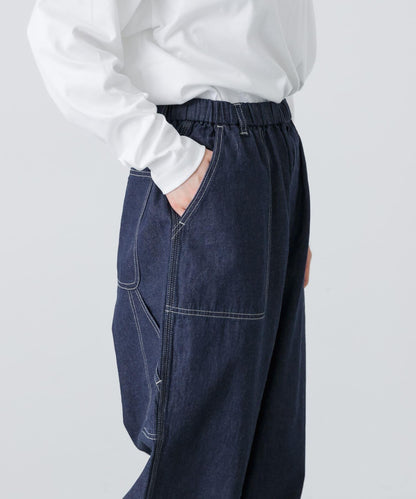 棉麻牛仔工裝褲