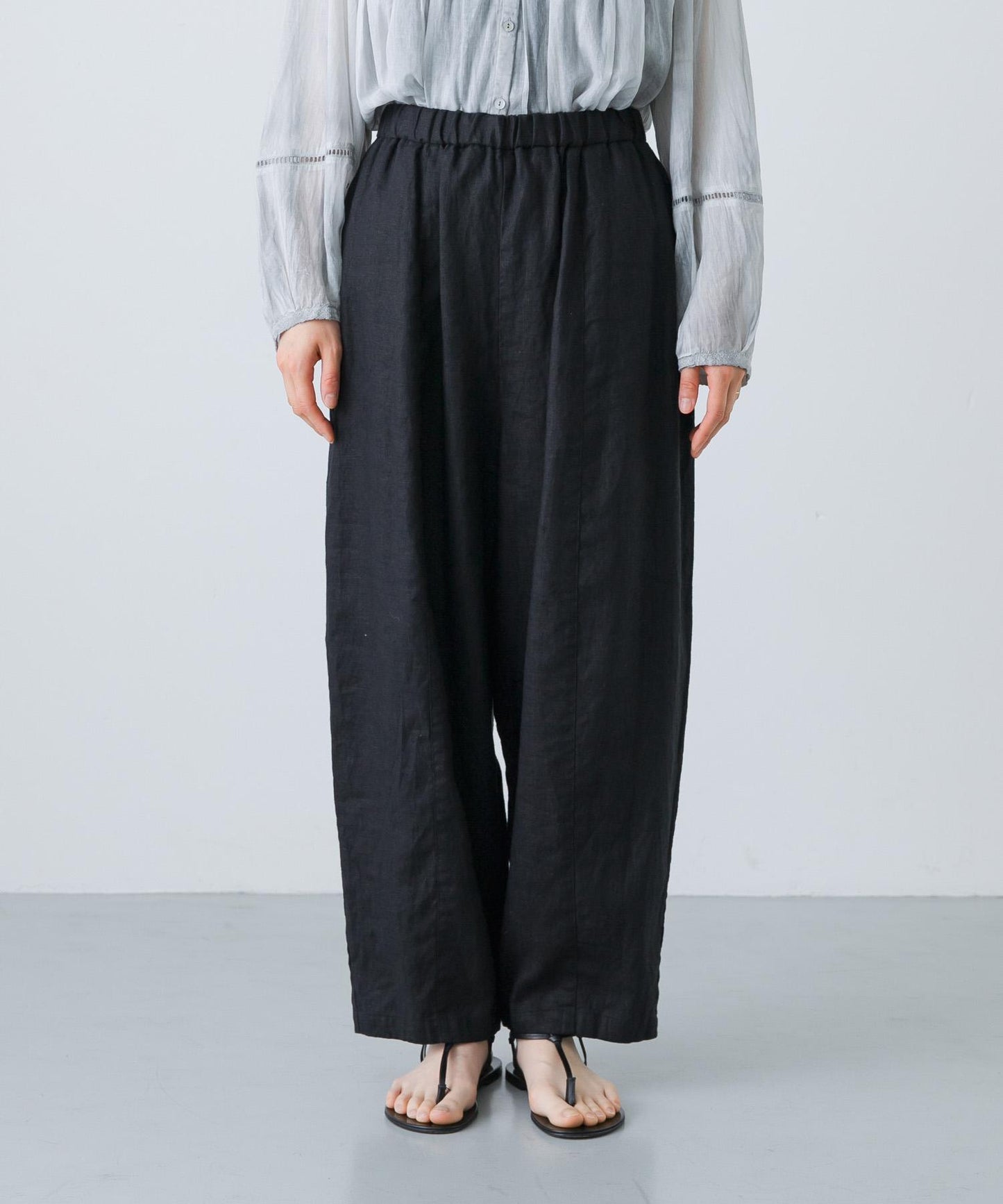 亞麻寬鬆闊腿褲
