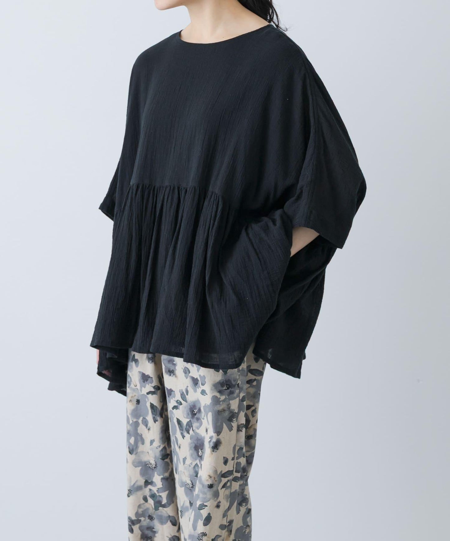 棉質褶皺抽褶設計襯衫