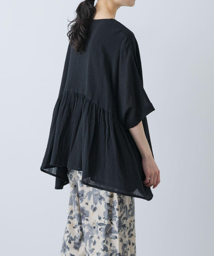 棉質褶皺抽褶設計襯衫