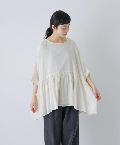 棉質褶皺抽褶設計襯衫