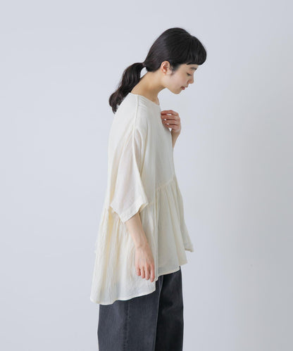 棉質褶皺抽褶設計襯衫