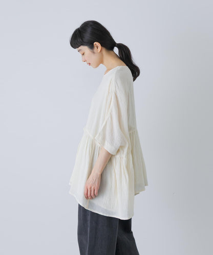 棉質褶皺抽褶設計襯衫