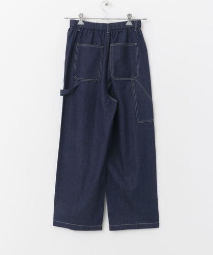 棉麻牛仔工裝褲