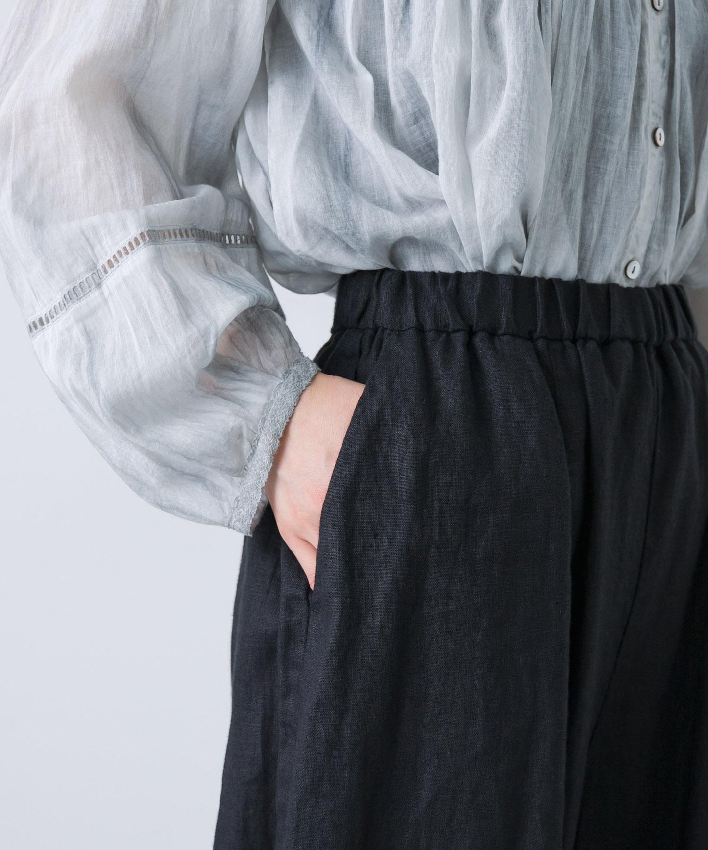 亞麻寬鬆闊腿褲