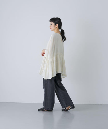 棉質褶皺抽褶設計襯衫