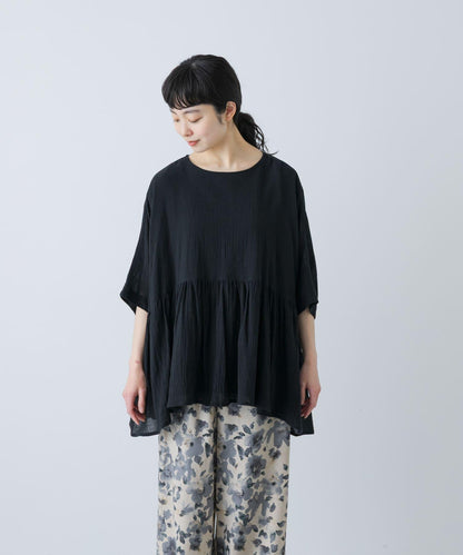 棉質褶皺抽褶設計襯衫