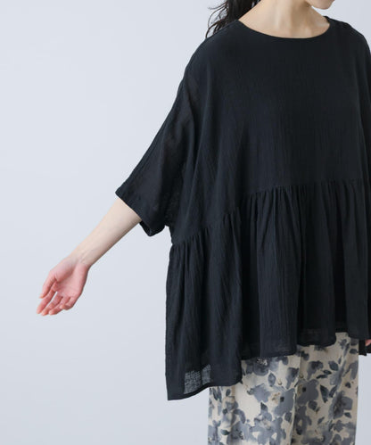 棉質褶皺抽褶設計襯衫