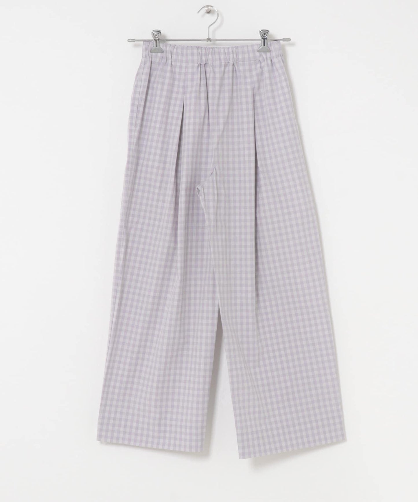 格紋闊腿中褶褲子