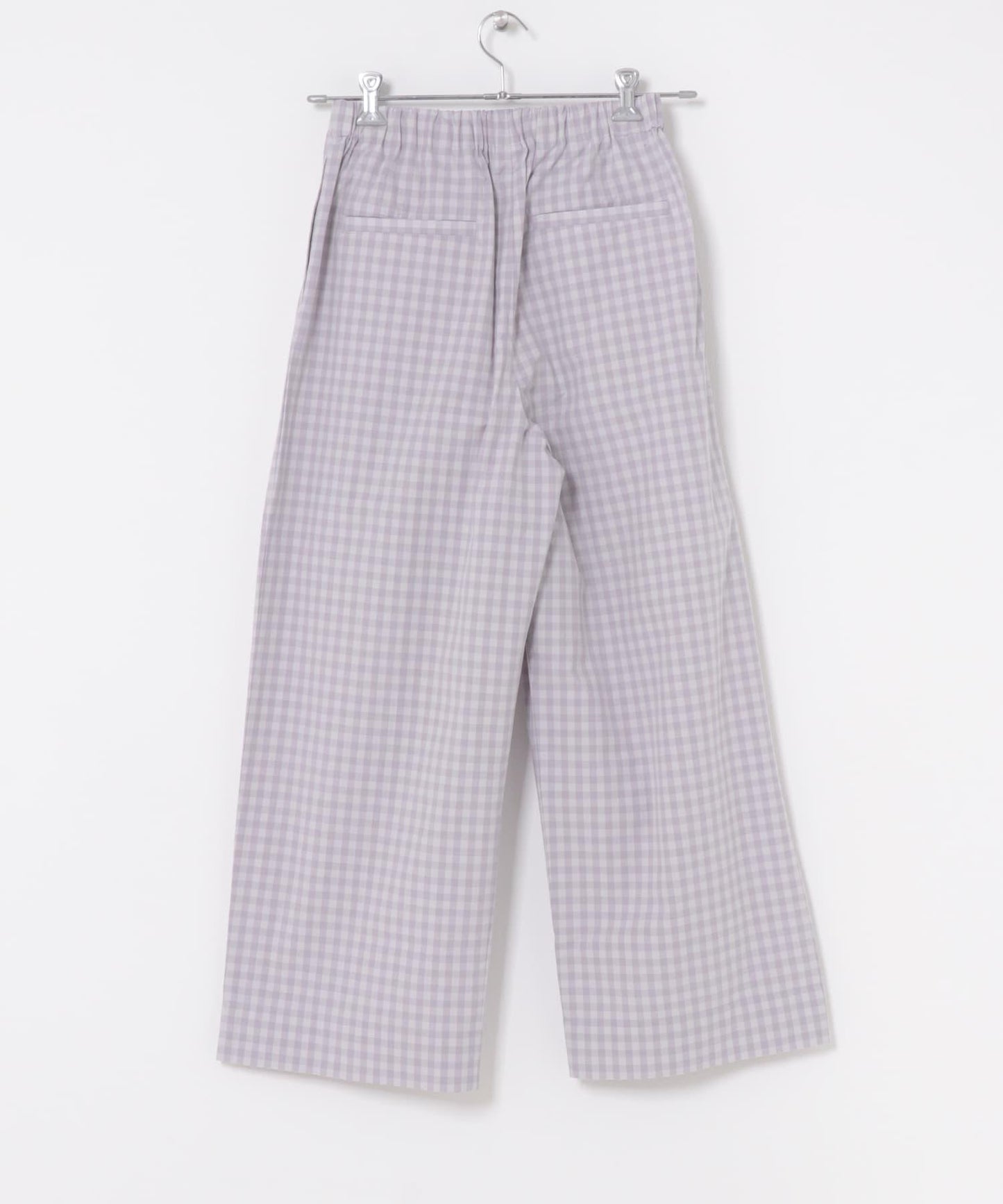格紋闊腿中褶褲子