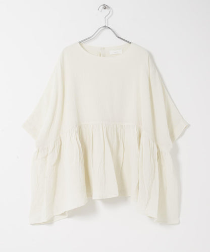 棉質褶皺抽褶設計襯衫