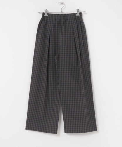 格紋闊腿中褶褲子